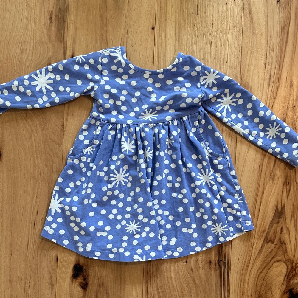Hanna Andersson Blue and White Floral Polka Dot Dress